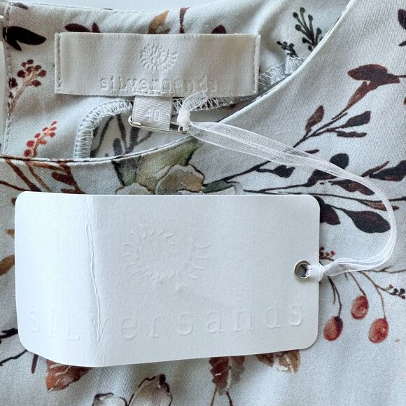 NWT Silversands Sleeveless Floral Dress in Light Blue Pink & Green Size S (IT40) - Picture 4 of 10